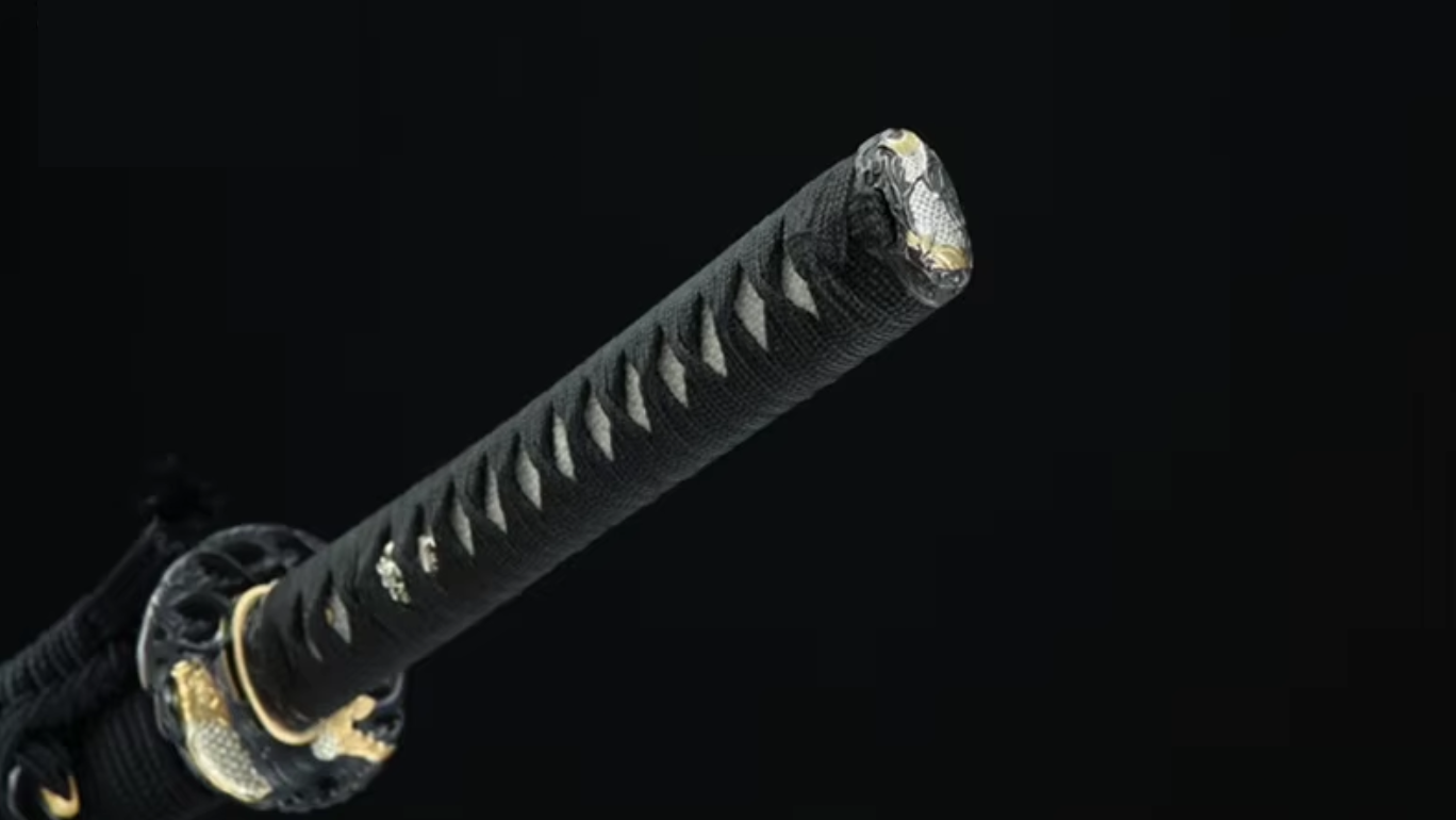 Katana SS430 – Saya incrustée de nacre et tsuba dragon en laiton noirci