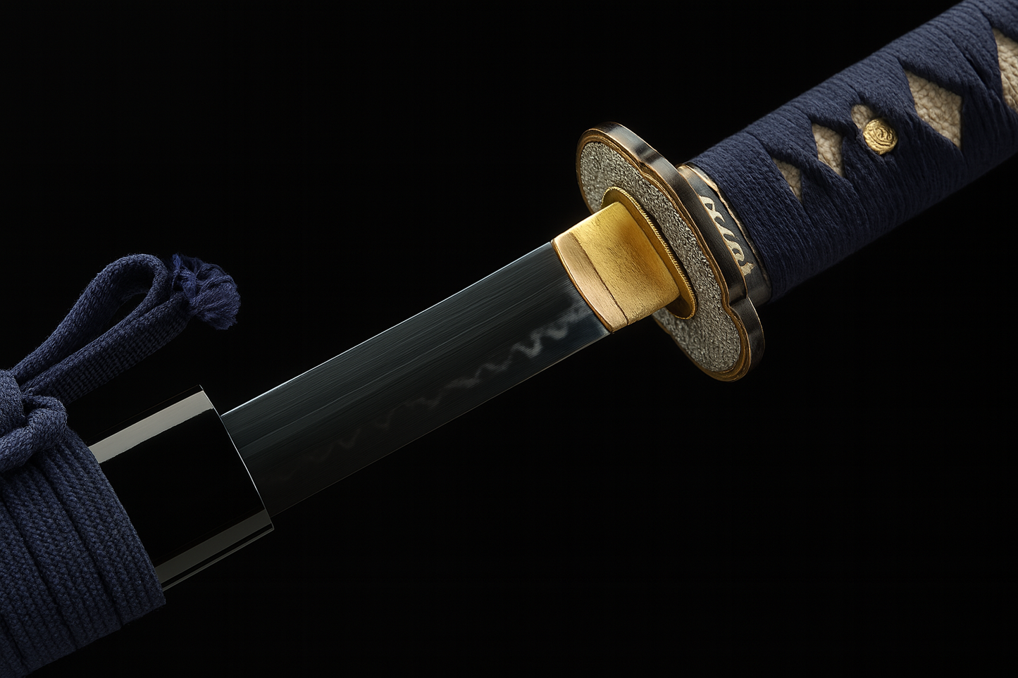Katana Showhigh SS370 – acier T10 à hamon réel, lame pleine soie et tsuba en laiton