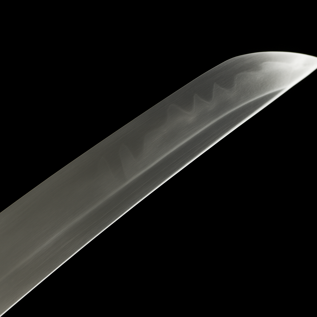 Katana SS127 – Lame forgée à la main, tsuba dorée et saya noir laqué
