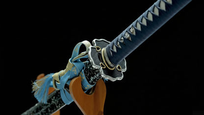 Katana Shinjū SS731 — acier T10 trempé à l'argile avec hamon réel et saya incrustée de nacre — Atelier Kensei