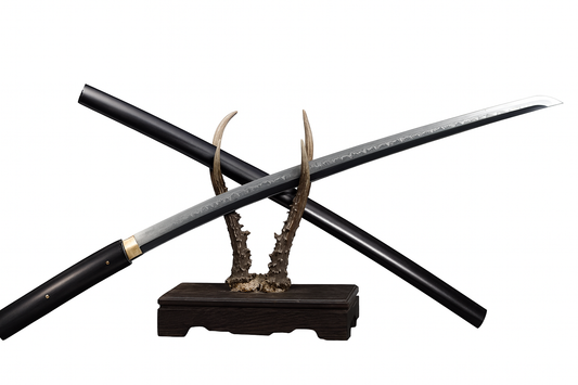 Katana SS279 – lame acier polie à la main, hamon choji et saya en ébène