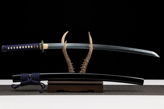 Katana Showhigh SS370 – acier T10 à hamon réel, lame pleine soie et tsuba en laiton