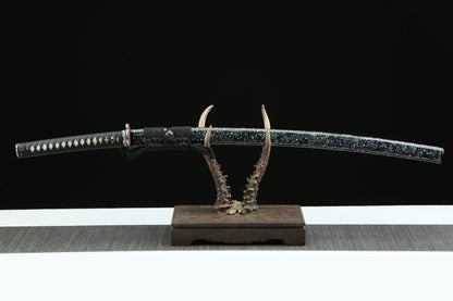 Katana Masamune — Katana de maître — Saya nacrée & monture noire d'exception