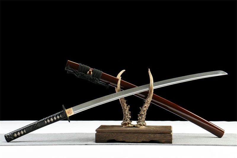 Katana Shiro — T10 hamon réel — Samegawa blanc & ito cuir — vue 5