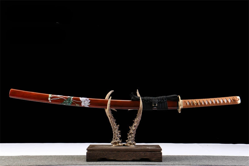 Katana Tsuki — Acier T10 forgé — Hamon réel & monture classique