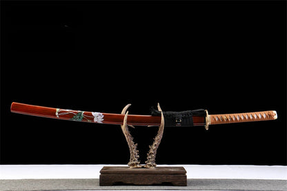 Katana Tsuki — Acier T10 forgé — Hamon réel & monture classique