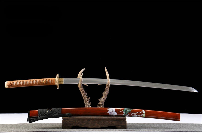 Katana Tsuki — Acier T10 forgé — Hamon réel & monture classique