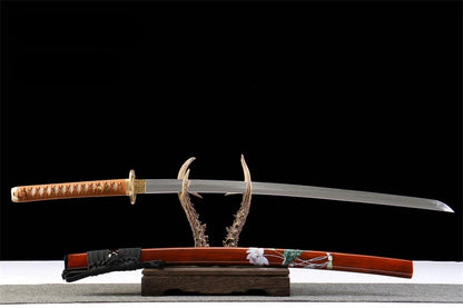 Katana Tsuki — Acier T10 forgé — Hamon réel & monture classique