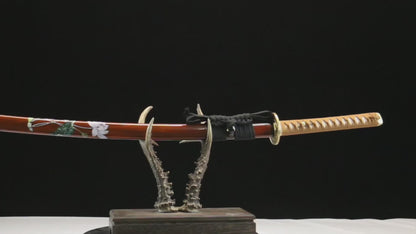 Katana Tsuki — Acier T10 forgé — Hamon réel & monture classique