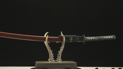 Katana Shiro — T10 hamon réel — Samegawa blanc & ito cuir