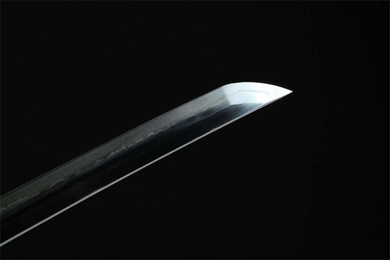 Katana Bushō — Forgé main — Tsuba samouraï bicolore or & argent